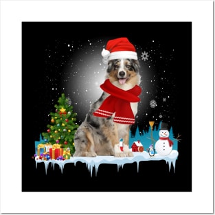 Funny Australian Shepherd Christmas T-shirt Posters and Art